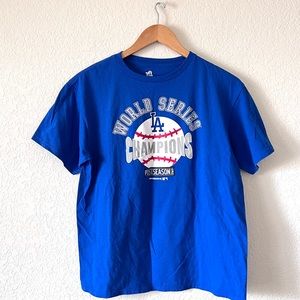 Los Angeles Dodgers World Series Blue Short Sleeve Tee Size XL
